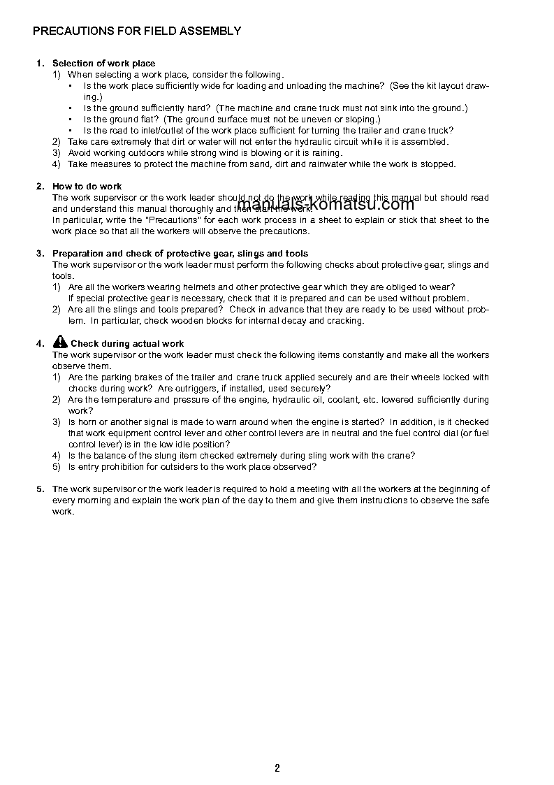 Protected: PC600LC-8(JPN) S/N 30001-UP Field assembly manual (English)