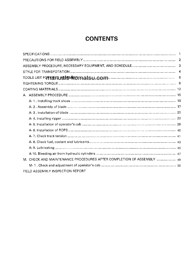 Protected: D275A-5(JPN) S/N 25001-UP Field assembly manual (English)