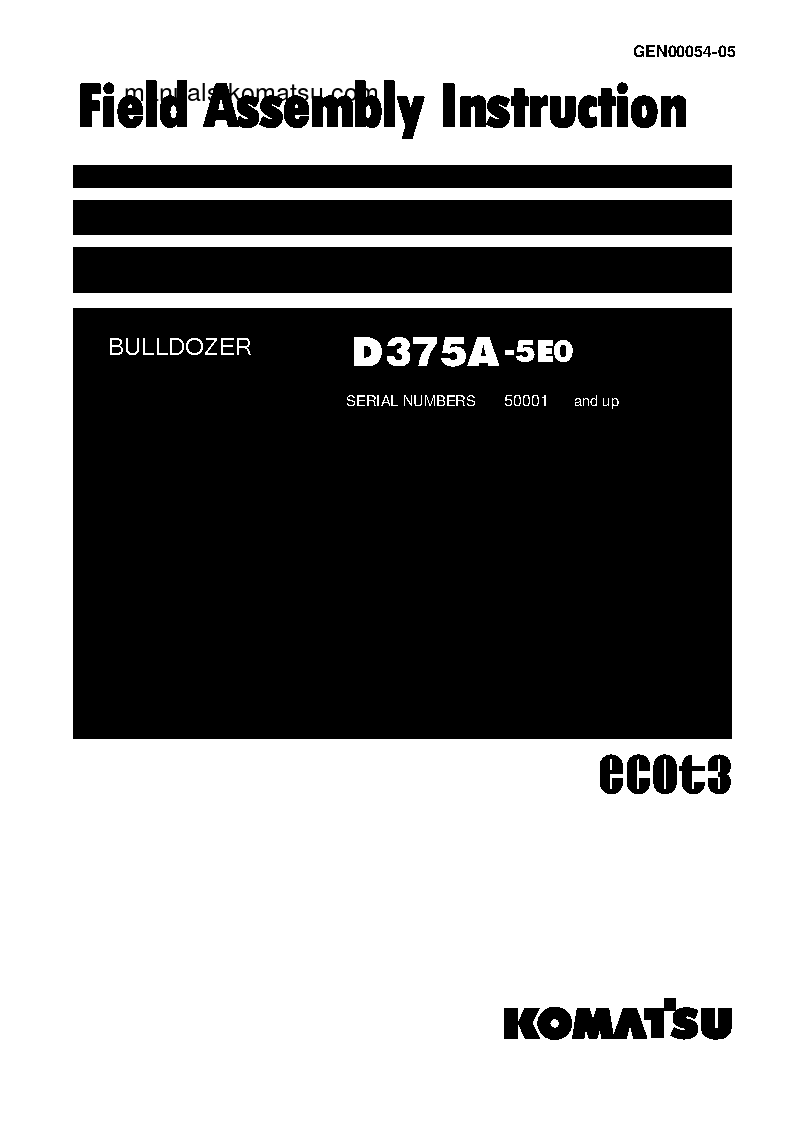 D375A-5(JPN)-TIER3 S/N 50001-UP Field assembly manual (English)