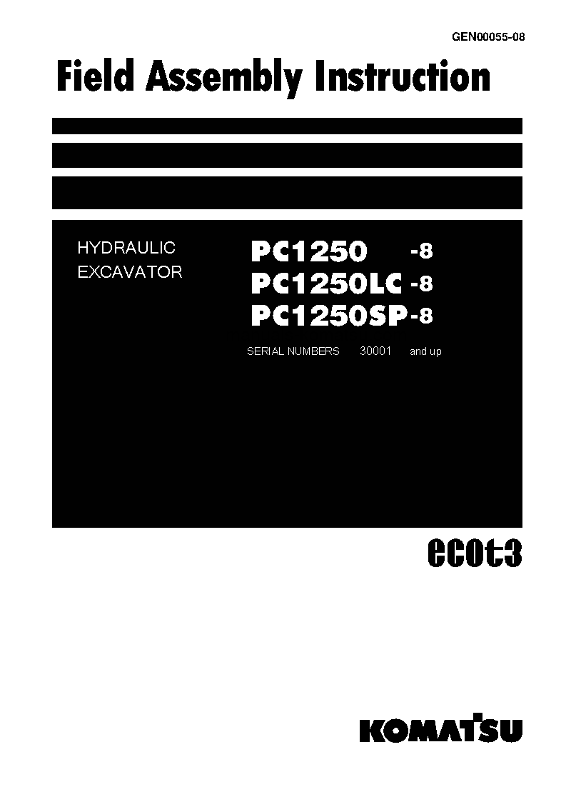 PC1250LC-8(JPN) S/N 30001-UP Field assembly manual (English)