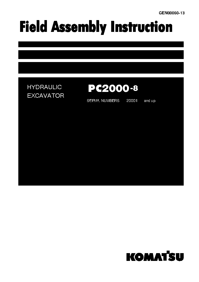 PC2000-8(JPN)--40C DEGREE S/N 20001-UP Field assembly manual (English)