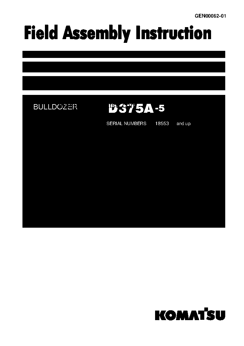 D375A-5(JPN) S/N 18001-UP Field assembly manual (English)