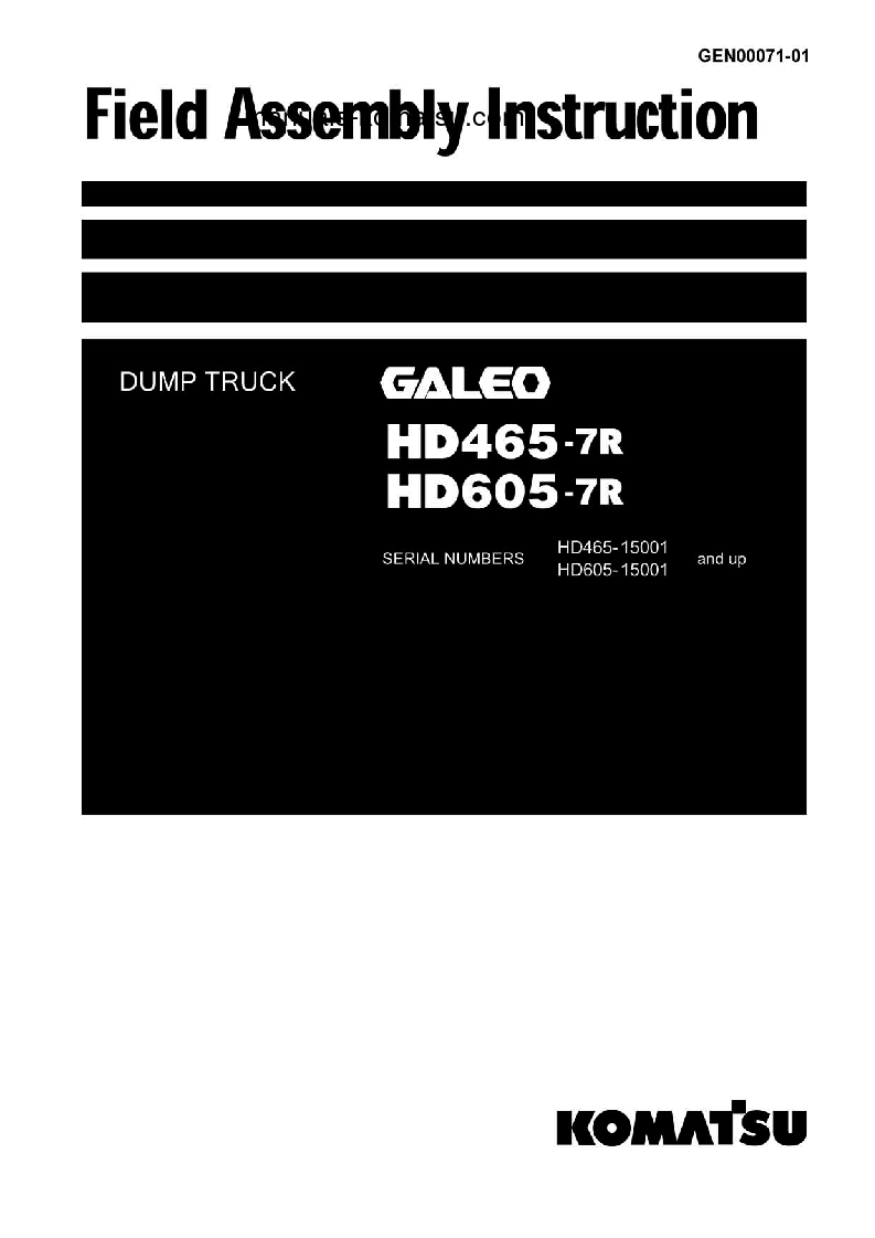 HD465-7(JPN)-R S/N 15001-UP Field assembly manual (English)