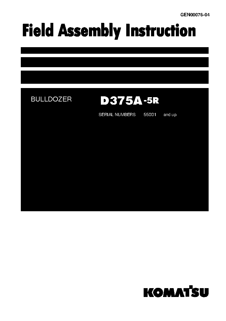 D375A-5(JPN)-R S/N 55001-UP Field assembly manual (English)