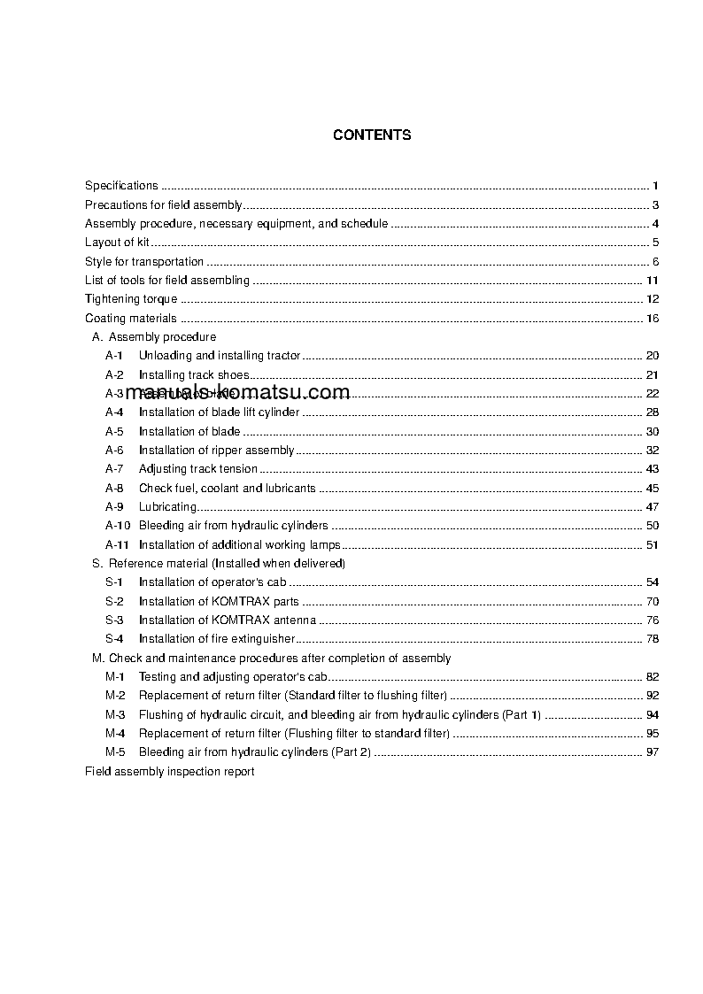 Protected: D155A-6(JPN) S/N 85001-UP Field assembly manual (English)