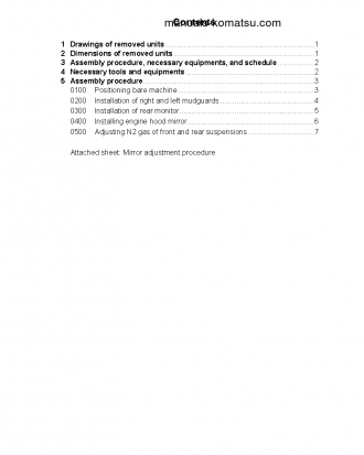 HM350-2(JPN)-W/O EGR S/N 7001-UP Field assembly manual (English)