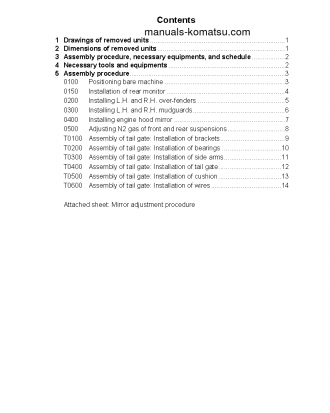 HM400-2(JPN)-W/O EGR S/N 7001-UP Field assembly manual (English)