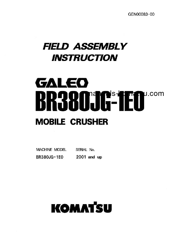 BR380JG-1(JPN)-TIER3 S/N 2001-UP Field assembly manual (English)