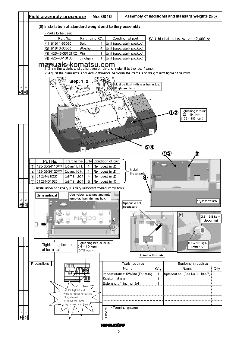 Protected: WA500-6(JPN) S/N 55001-UP Field assembly manual (English)
