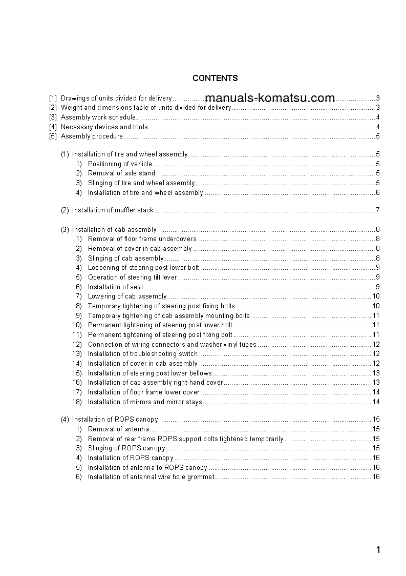 Protected: WA600-3(JPN) S/N 50001-UP Field assembly manual (English)