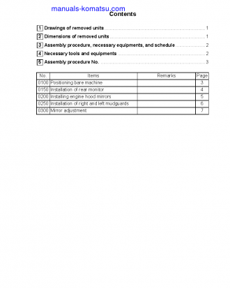 HM250-2(JPN) S/N 2001-UP Field assembly manual (English)