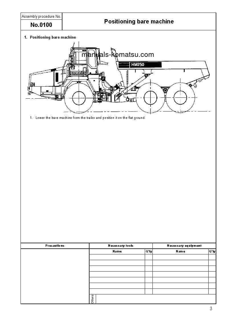 Protected: HM250-2(JPN) S/N 2001-UP Field assembly manual (English)