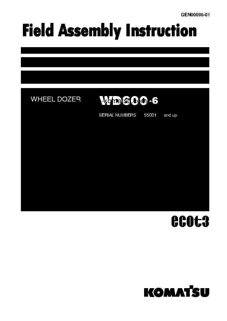 WD600-6(JPN) S/N 55001-UP Field assembly manual (English)