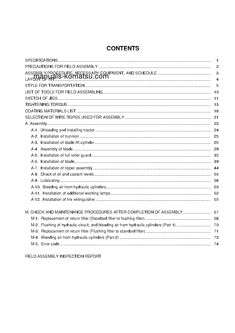 Protected: D155AX-7(JPN) S/N 90001-UP Field assembly manual (English)