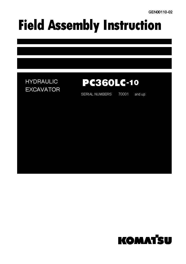 PC360LC-10(JPN) S/N 70001-UP Field assembly manual (English)
