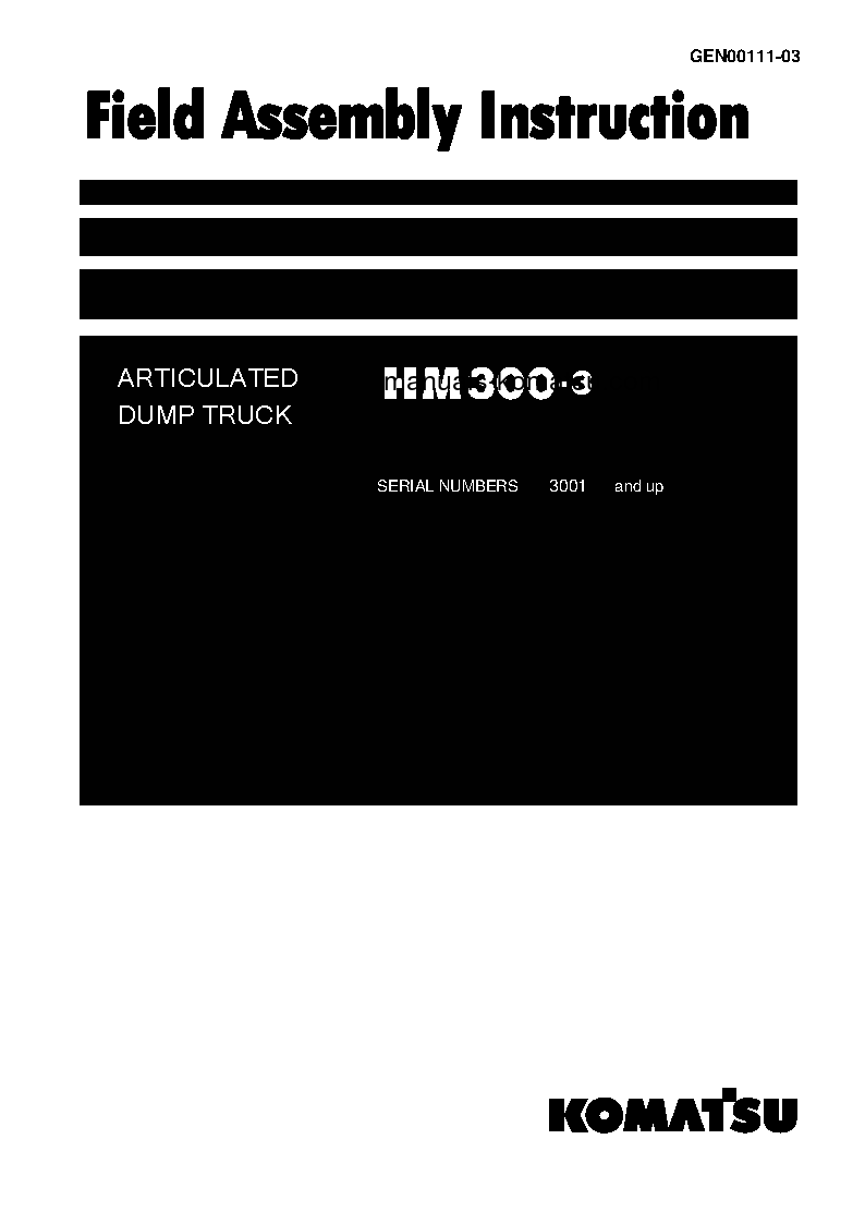 HM300-3(JPN) S/N 3001-UP Field assembly manual (English)