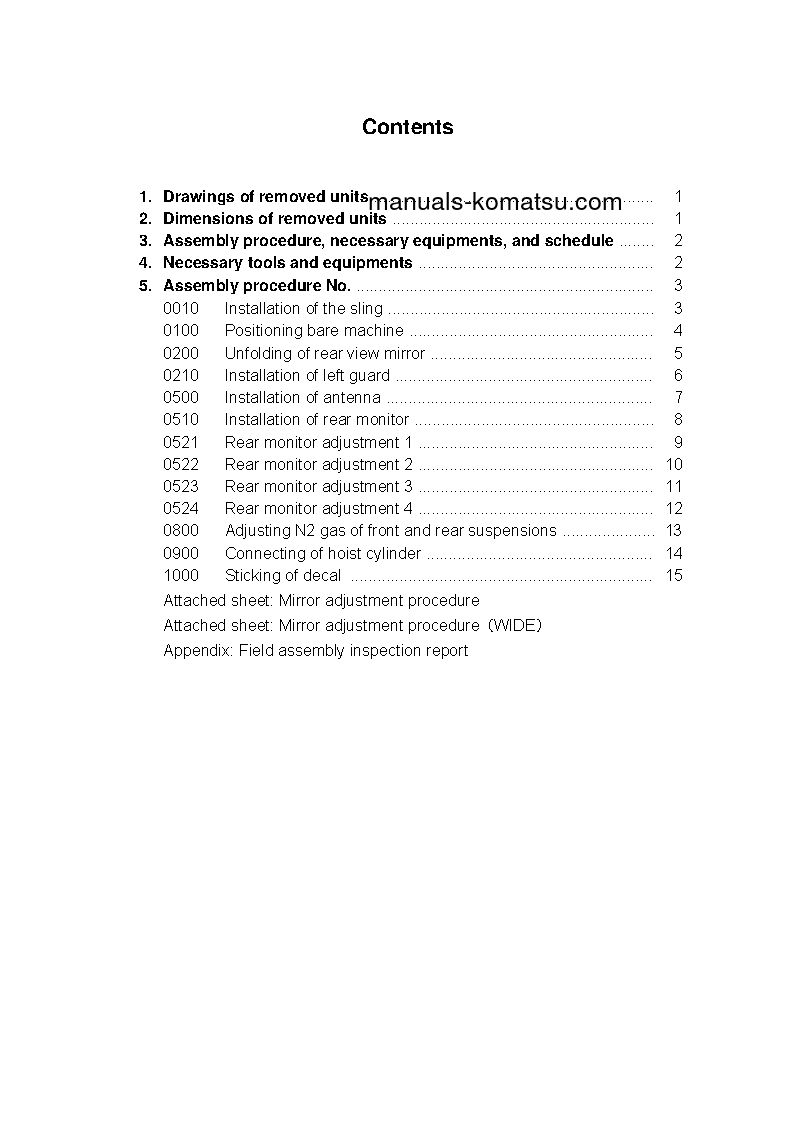 Protected: HM400-3(JPN) S/N 3001-UP Field assembly manual (English)
