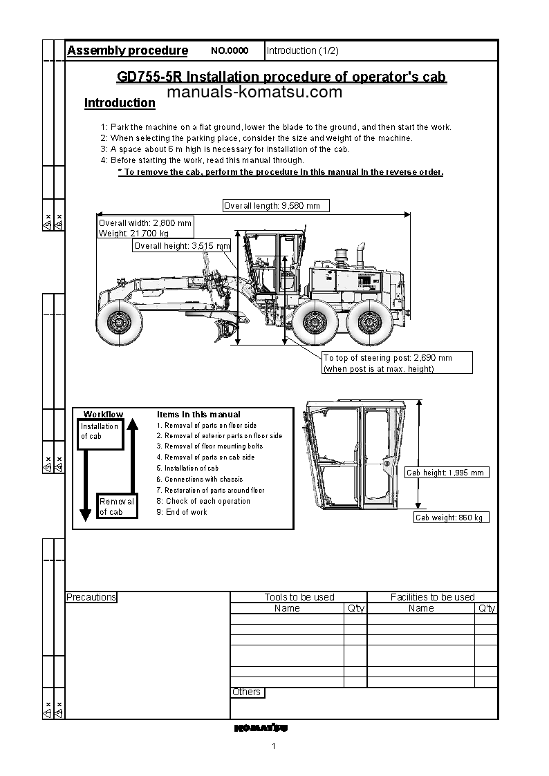 Protected: GD755-5(JPN)-R S/N 10001-UP Field assembly manual (English)