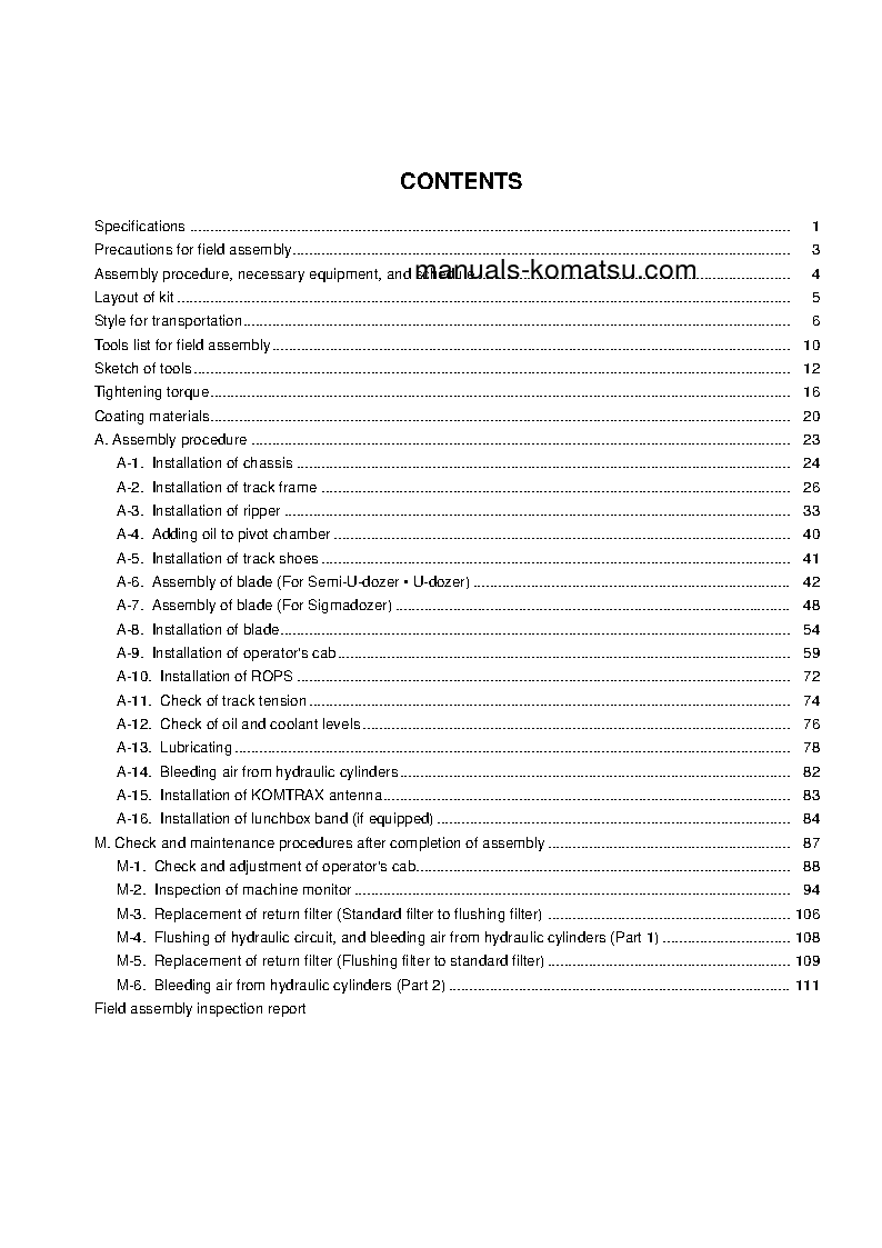 Protected: D275AX-5(JPN)-TIER3 S/N 40001-UP Field assembly manual (English)