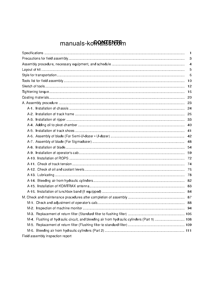 Protected: D275A-5(JPN)-R S/N 45001-UP Field assembly manual (English)