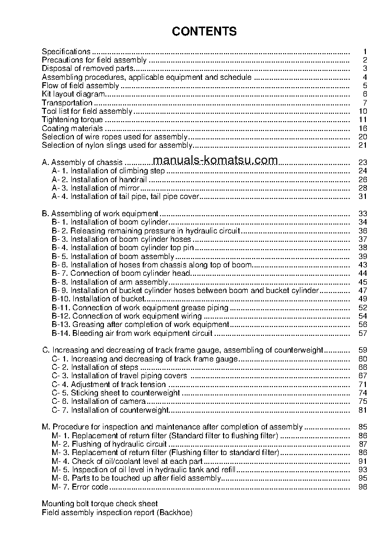 Protected: PC490LC-11(JPN) S/N 85001-UP Field assembly manual (English)