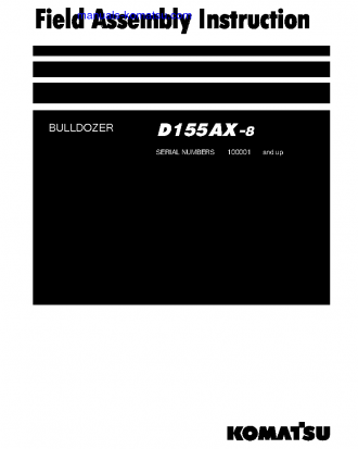 D155AX-8(JPN) S/N 100001-UP Field assembly manual (English)