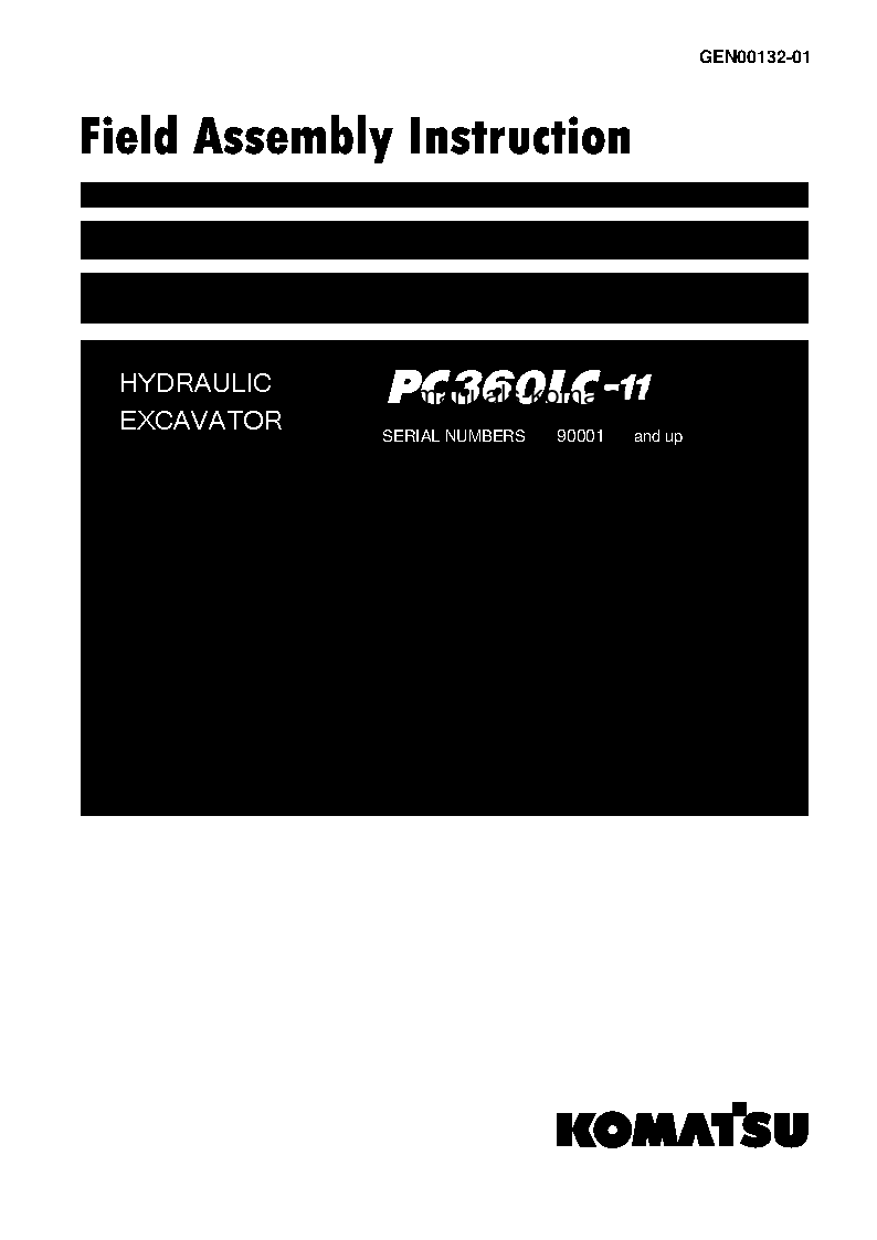 PC360LC-11(JPN)-FOR EU S/N 90001-UP Field assembly manual (English)