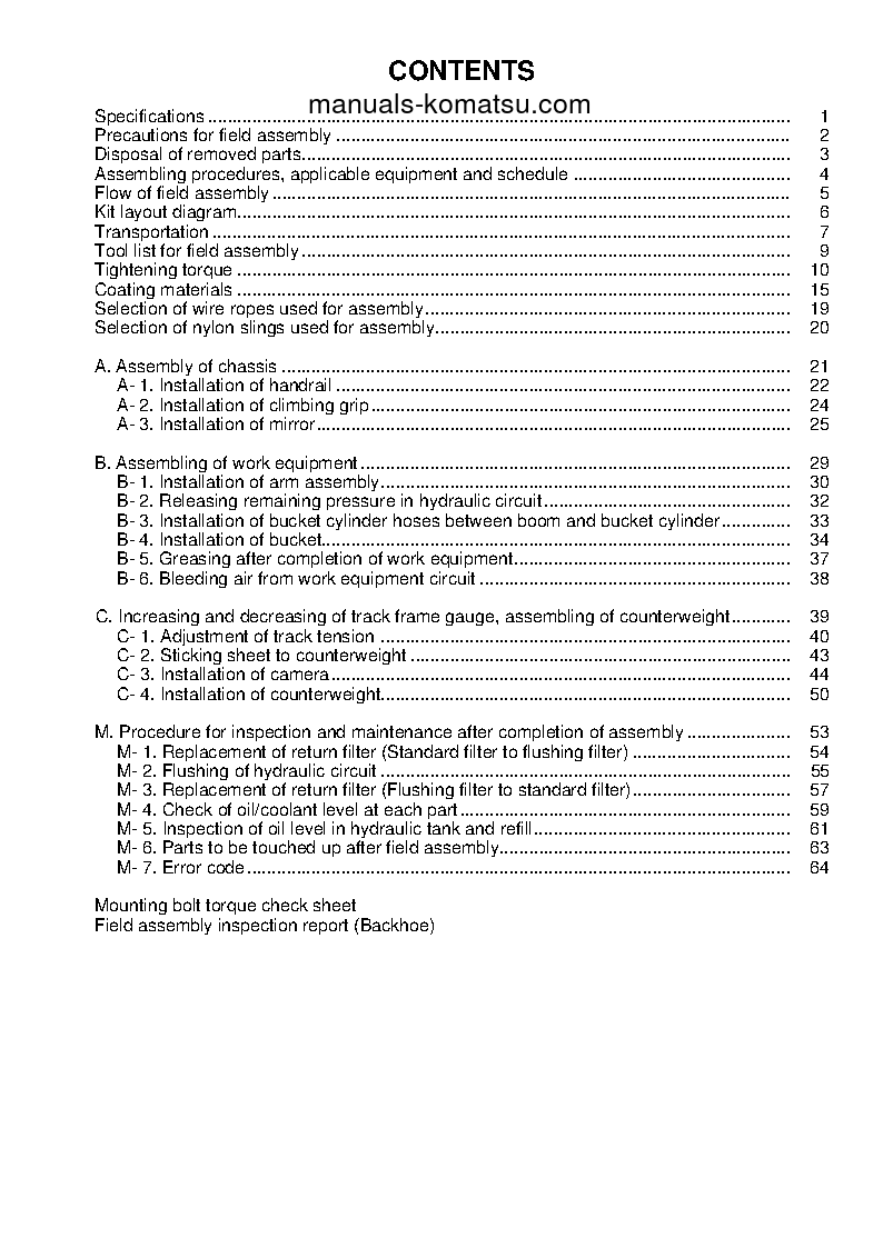 Protected: PC360LC-11(JPN)-FOR EU S/N 90001-UP Field assembly manual (English)