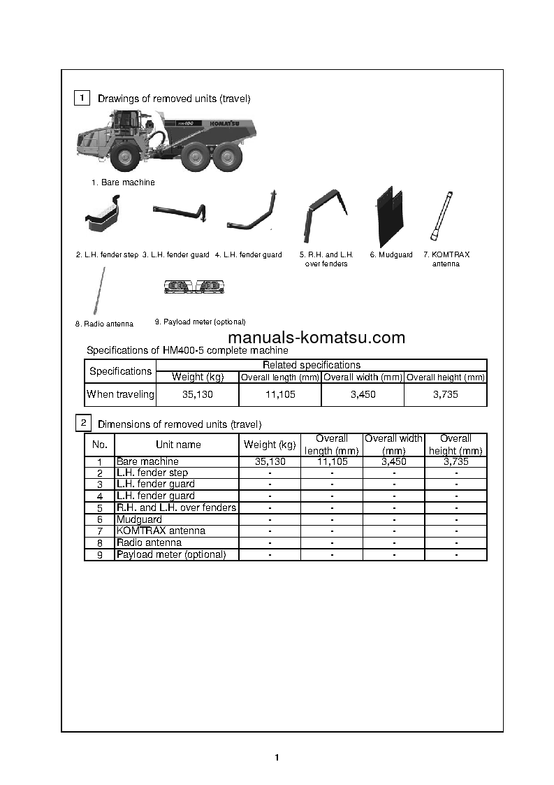 Protected: HM400-5(JPN) S/N 10001-10398 Field assembly manual (English)