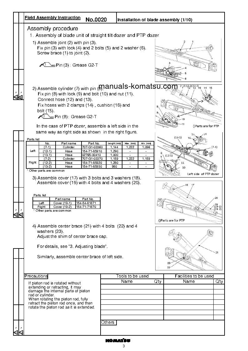 Protected: D85PXI-18(JPN) S/N 22083-UP Field assembly manual (English)