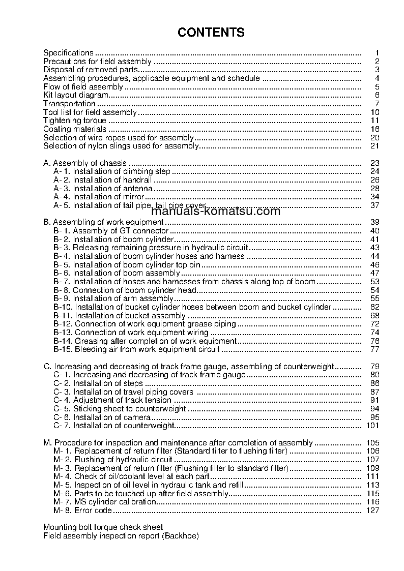 Protected: PC490LCI-11(JPN) S/N 85113-UP Field assembly manual (English)