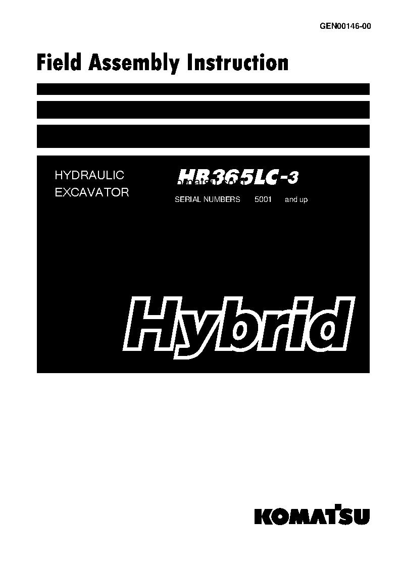 HB365LC-3(JPN)-FOR EU S/N 5001-UP Field assembly manual (English)