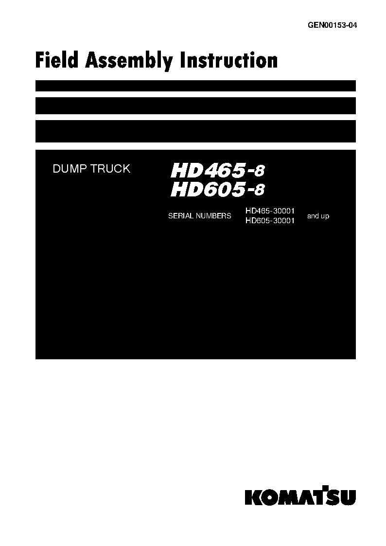 HD465-8(JPN) S/N 30001-UP Field assembly manual (English)