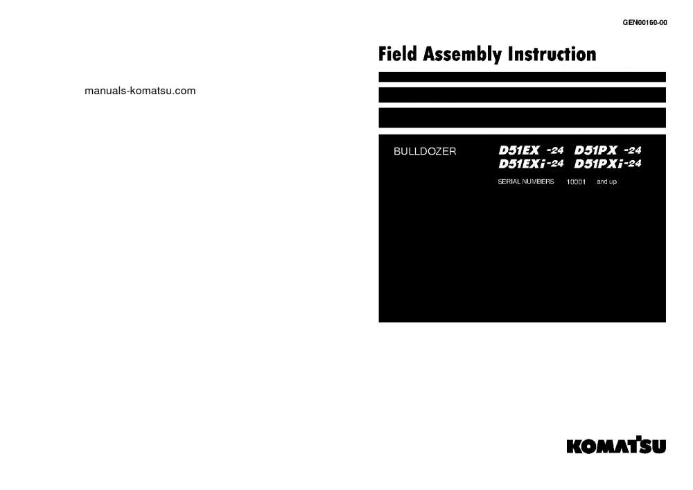 D51PXI-24(JPN) S/N 10001-UP Field assembly manual (English)