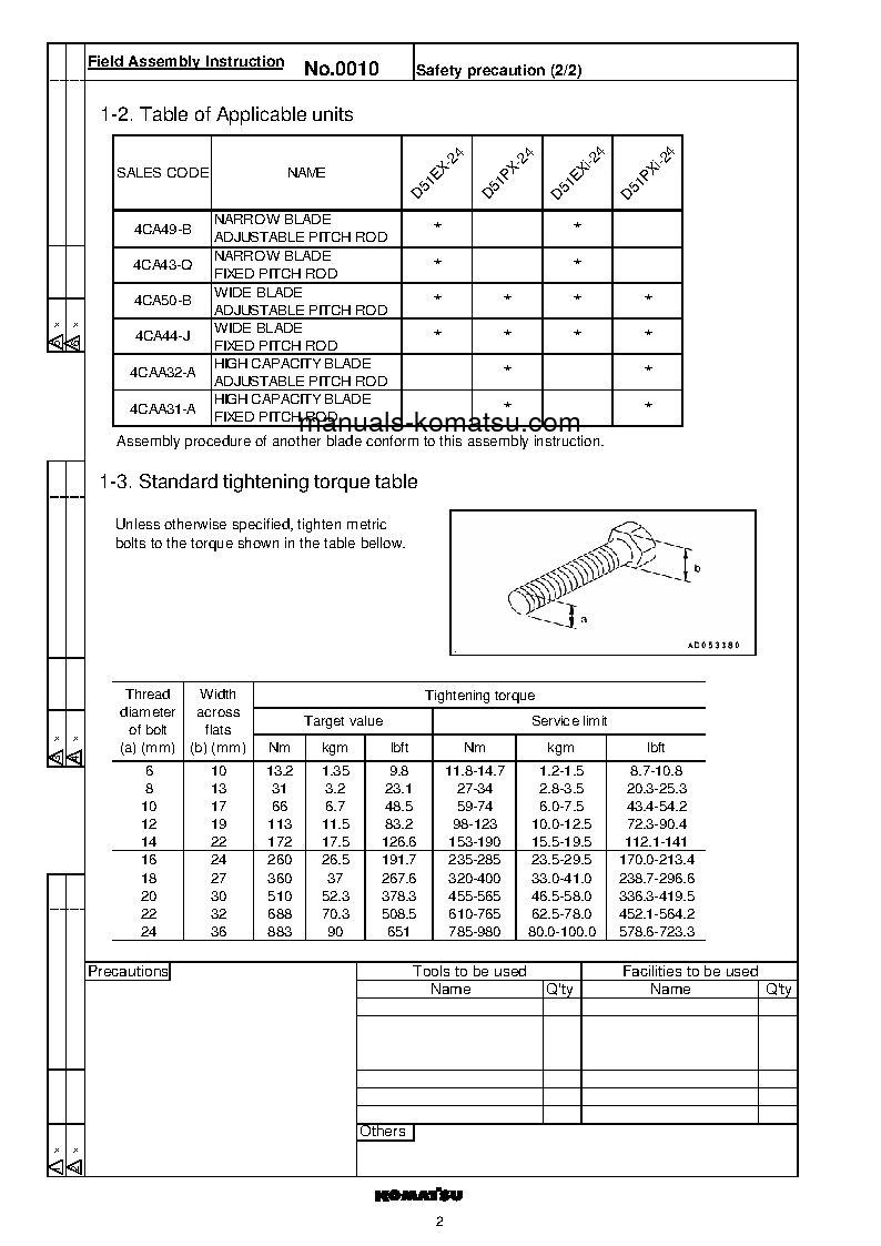 Protected: D51PXI-24(JPN) S/N 10001-UP Field assembly manual (English)