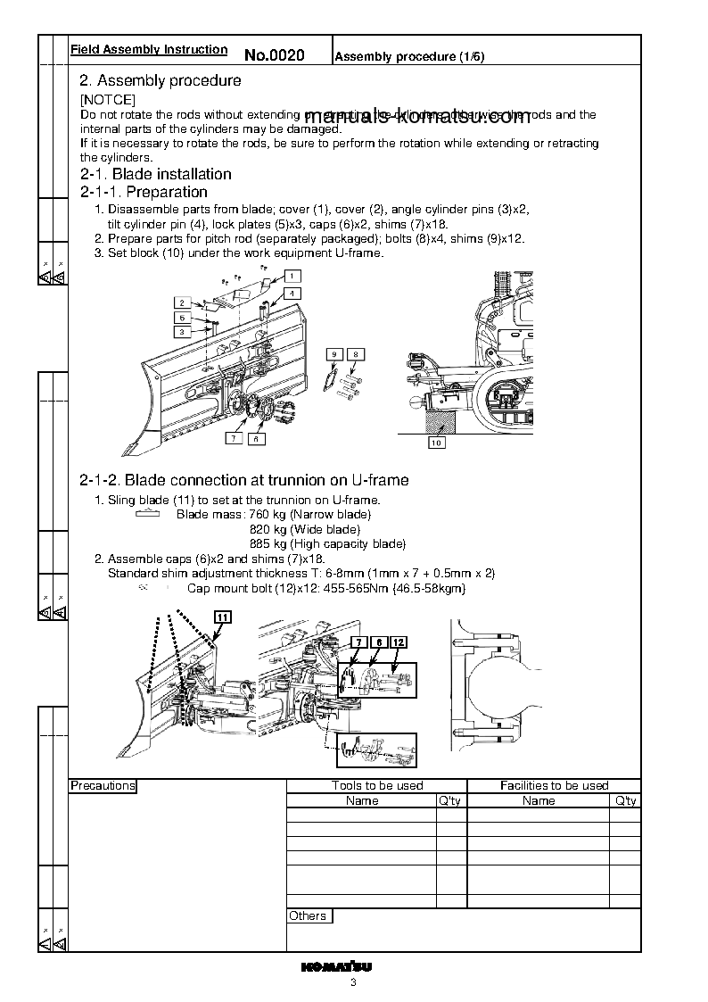 Protected: D51PXI-24(JPN) S/N 10001-UP Field assembly manual (English)