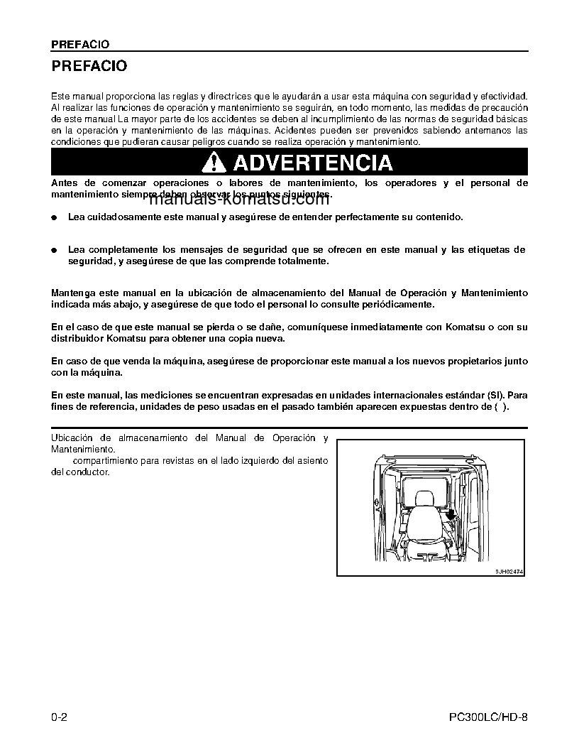 Protected: PC300HD-8(USA) S/N A87001-UP Operation manual (Spanish)