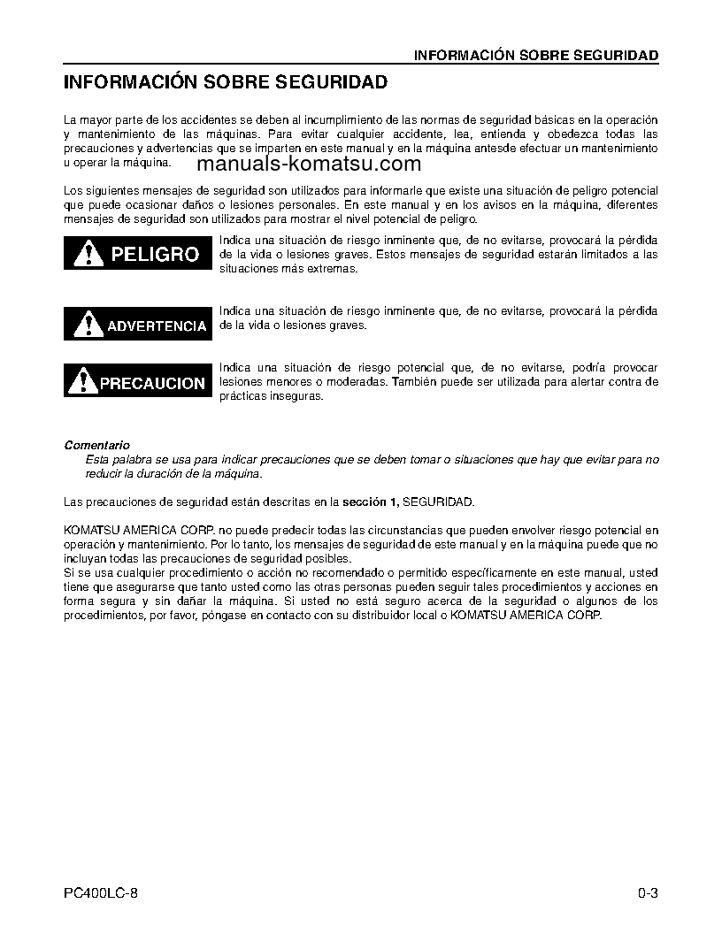 Protected: PC400LC-8(USA) S/N A88001-UP Operation manual (Spanish)
