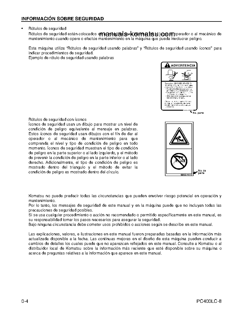 Protected: PC400LC-8(USA) S/N A88001-UP Operation manual (Spanish)