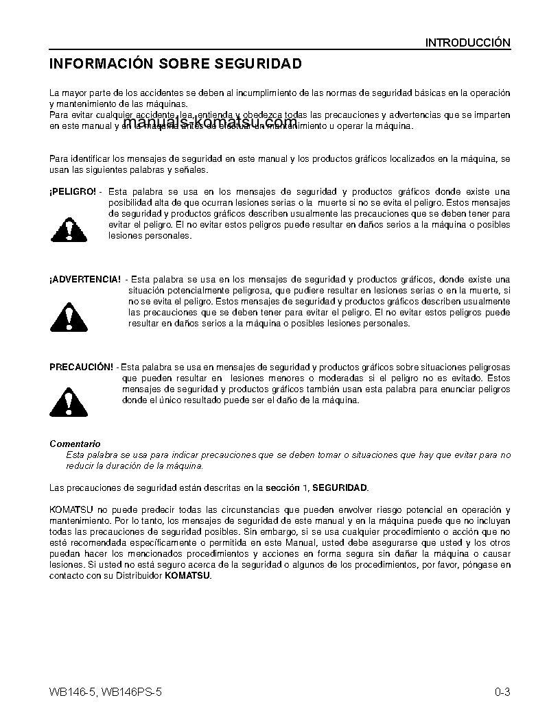Protected: WB146-5(USA) S/N A23001-UP Operation manual (Spanish)
