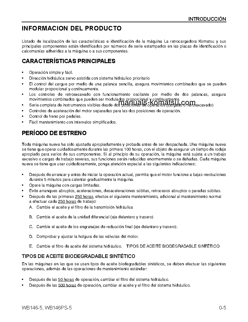 Protected: WB146-5(USA) S/N A23001-UP Operation manual (Spanish)