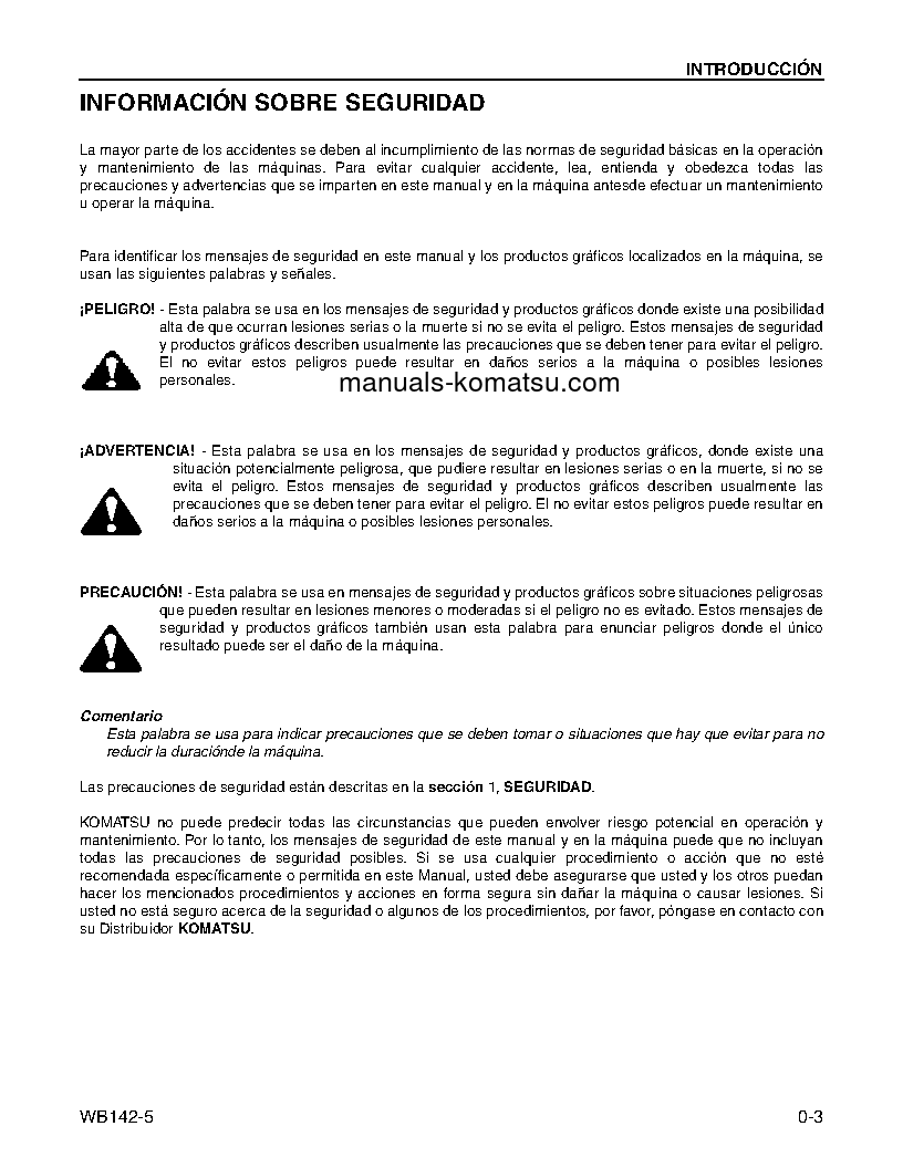 Protected: WB142-5(USA) S/N A13001-UP Operation manual (Spanish)