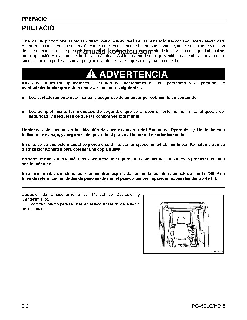 Protected: PC450LC-8(USA) S/N A10001-UP Operation manual (Spanish)