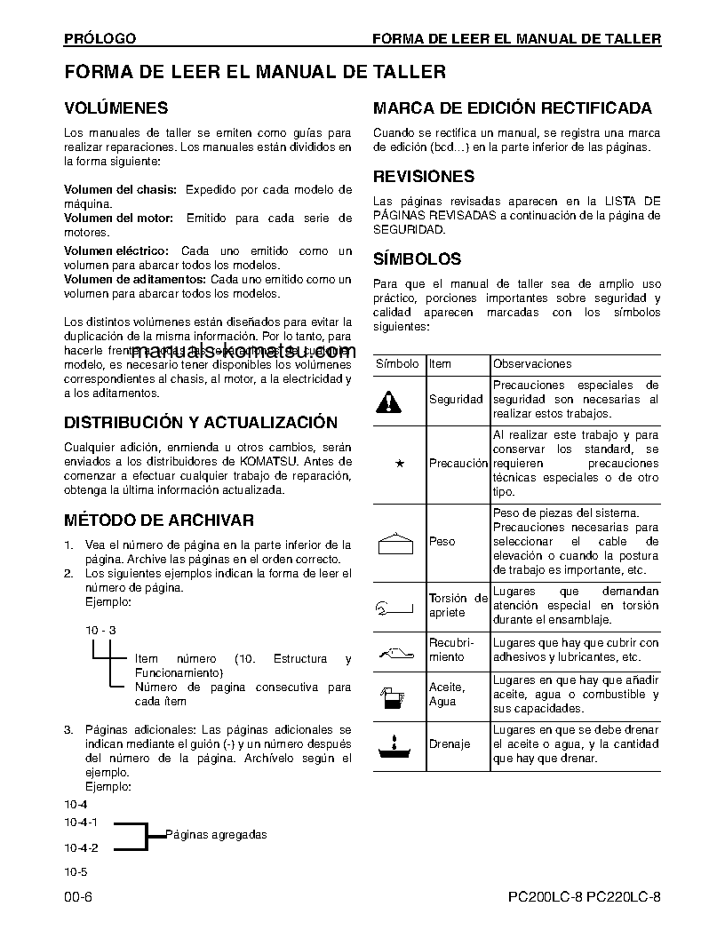 Protected: PC220LC-8(USA) S/N A88001-UP Shop (repair) manual (Spanish)