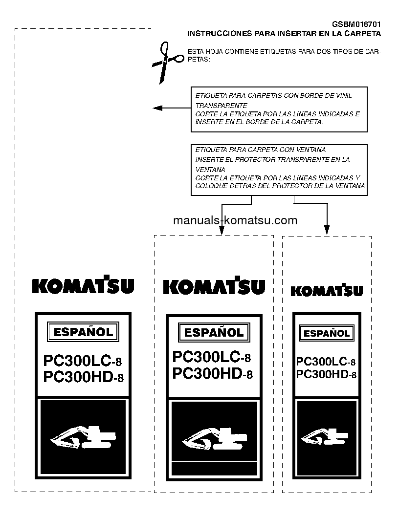 PC300HD-8(USA) S/N A87001-UP Shop (repair) manual (Spanish)