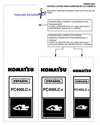 PC400LC-8(USA) S/N A88001-UP Shop (repair) manual (Spanish)