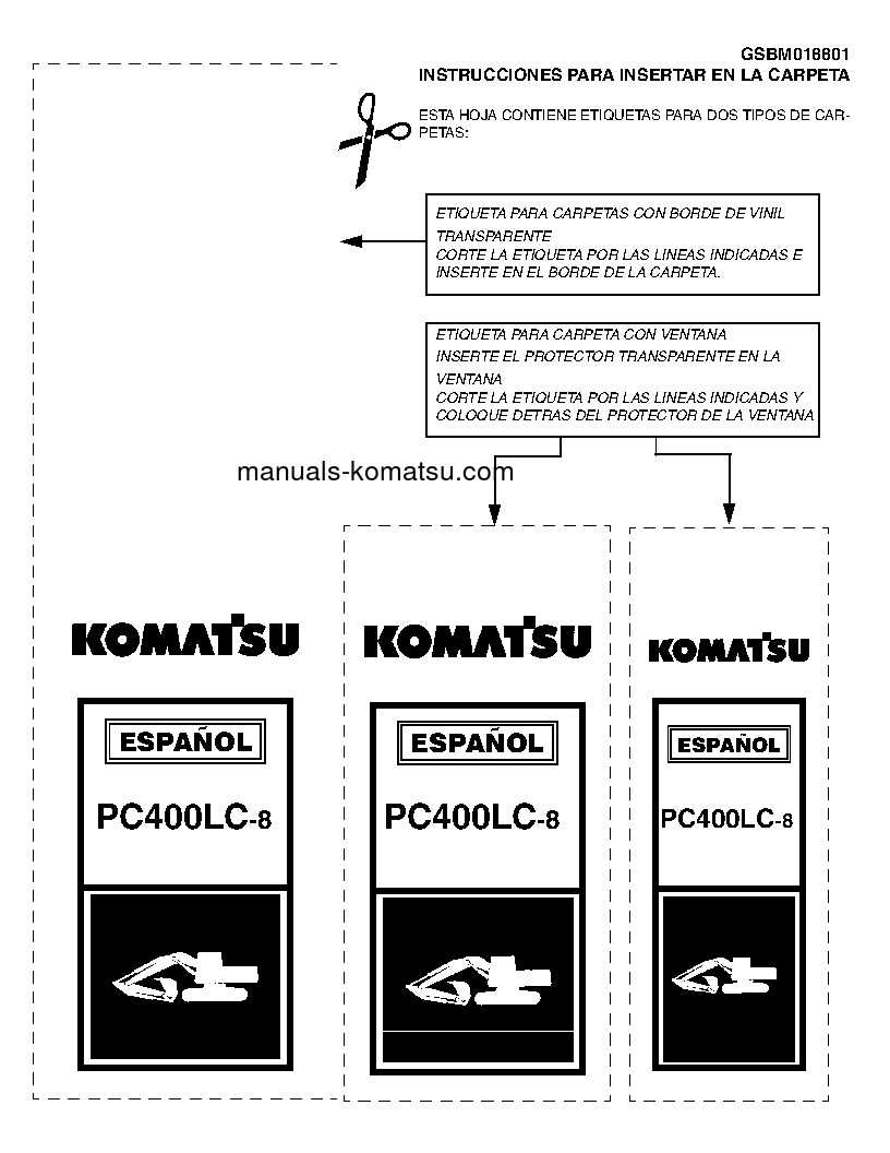 PC400LC-8(USA) S/N A88001-UP Shop (repair) manual (Spanish)