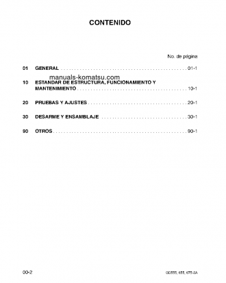 GD555-3(JPN)-A S/N 10001-UP Shop (repair) manual (Spanish)