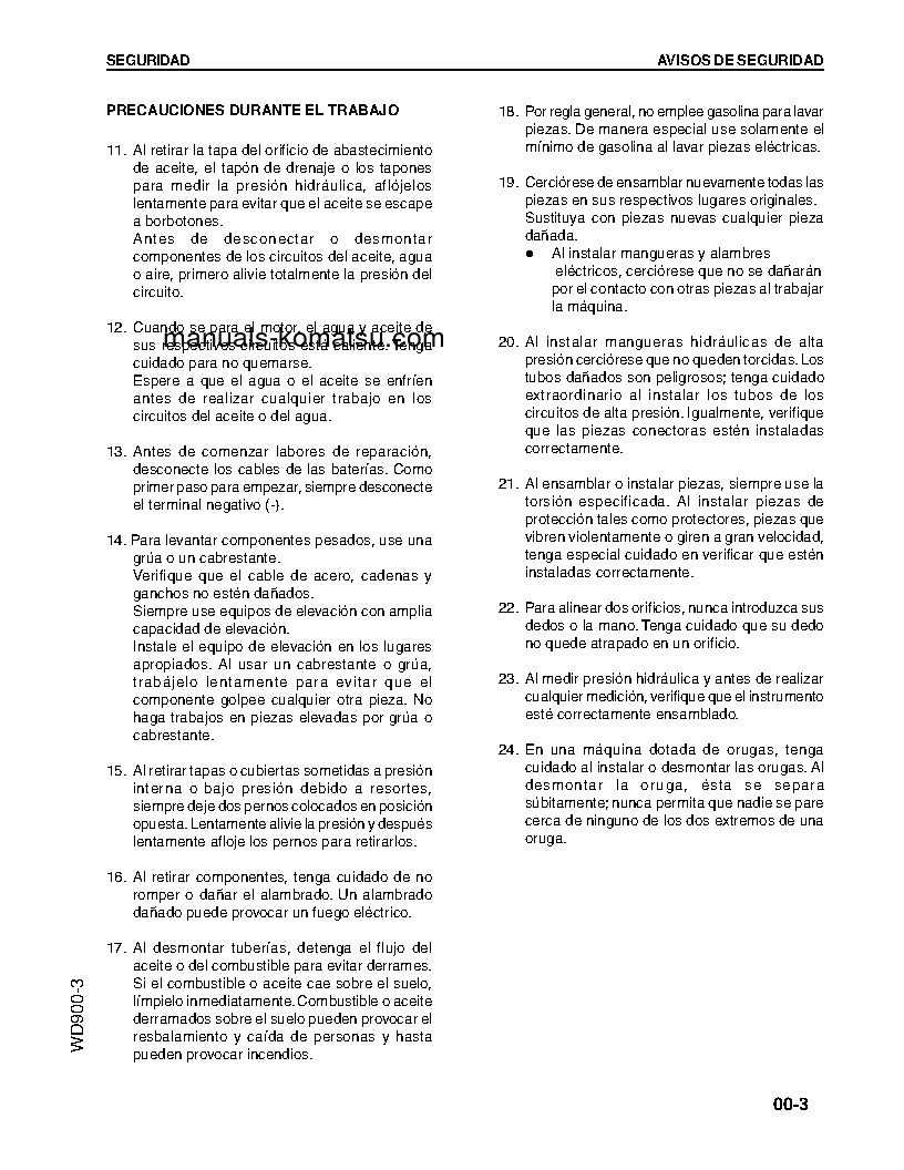 Protected: WD900-3(JPN) S/N 50001-UP Shop (repair) manual (Spanish)