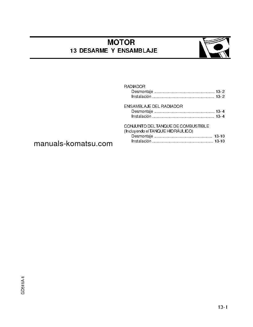 Protected: GD511A-1(JPN) S/N 10001-UP Shop (repair) manual (Spanish)